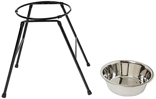 Classic Pet Products Einzelfutterautomat Hochständer mit 2500 ml Edelstahlschale, 370 mm hoch