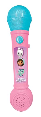Lexibook, Gabby's Dollhouse, Illuminated Microphone for Kids, Musical Toy, Built-in Speaker, Light Effects, Demo Tunes Included, Pink/Blue, MIC80GDH