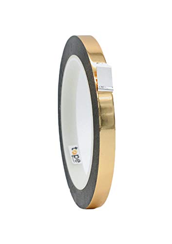 WOD MPFT2 Gold Metalized Polyester Mylar Film Tape with Acrylic Adhesive, 3/8 inch x 72 yds. Vibrant Mirror Like Finish, Decor Tape for Detailing Accent Wall, Graphic Arts, Car and Boat Trim