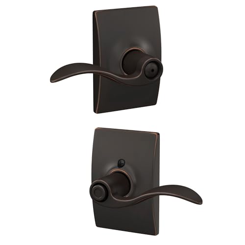 Image of SCHLAGE F40 Acc 716 CEN Century Collection with Accent Privacy Lever, Aged Bronze