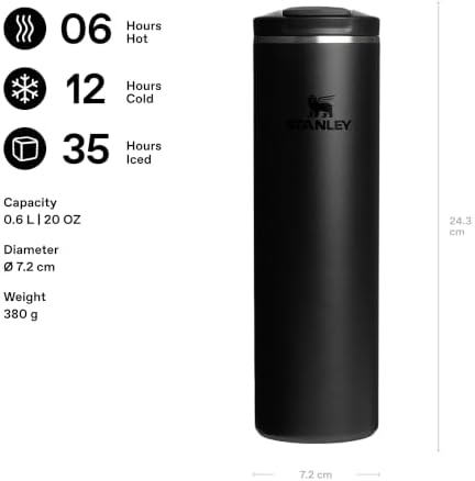 Resim STANLEY The Transit FlipTop Mug Termos 0.60 Litre - Siyah 2.0 | Paslanmaz Çelik 