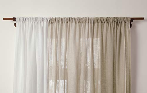 Solino Home Linen Sheer Curtain – 52 X 132 Inch White Rod Pocket Window Panel – 100% Pure Natural Fabric Curtain For Summer – Handcrafted From European Flax #TOP4