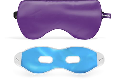 ASUTRA Silk Eye Pillow for Sleep, Purple - Filled w/Lavender Buds & Flax Seeds, Weighted Eye Mask...