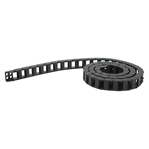 Corrente de arrasto de nylon preta de 7 mm x 15 mm, resistente ao calor, retardante de chamas, cabo