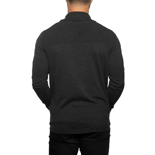 Men's Pure Cotton Knit Cardigan Shawl Collar Fit Casual Cardigans Casual Long Sleeve Zipper Sweaters for Men3