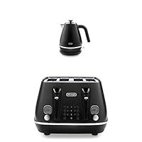 De’Longhi Distinta Moments Breakfast Collection, Set Includes 4 Slice Toaster, Electric Kettle - Black