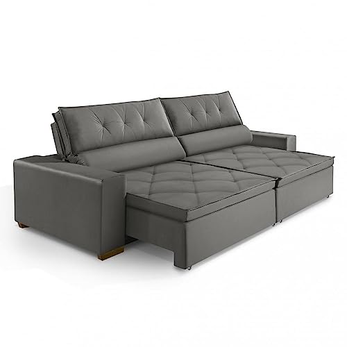 Sofá Prime 3 lugares, Retrátil, Reclinável, 2,05m com Molas Espresso Móveis Grafite