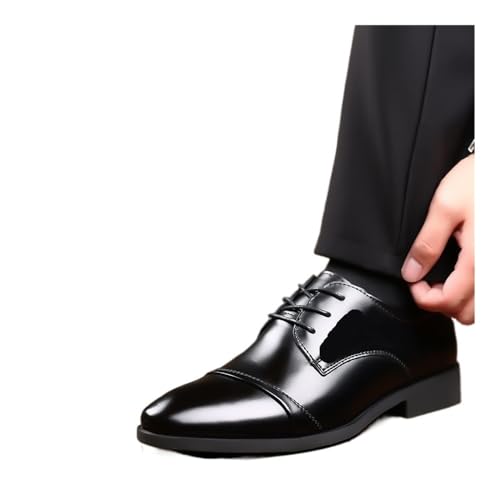 Men's Business Leather Shoes All-Match Breathable Casual Shoes Oxfords(Black,9)2