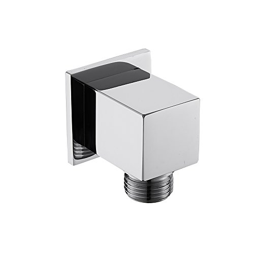Weirun Brass Modern Bathroom Square Shower Hose Connector 1/2" NPT Wall Supply Elbow