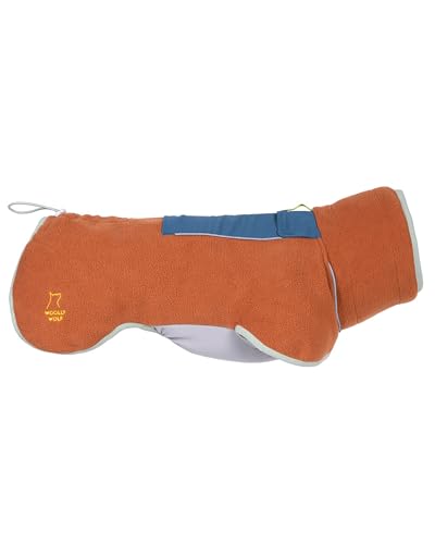 Woolly Wolf Alpha 360 Fleece Hundepullover für mittelgroße Hunde Gr. 50 Terrakotta - Flauschig-Warmer Hundepulli für kalte Tage mit Verstellbarer Passform, 100% recycelte Materialien