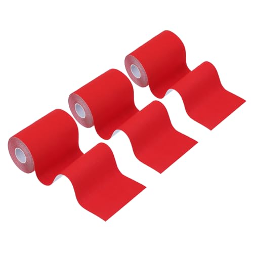 Cinta de kinesiología elástica PATIKIL de algodón rojo para soporte muscular en la rodilla