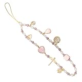 【Passende Größe】 Der Umfang dieser Handykette mit rosa Perlen beträgt ca. 30 cm, die Länge des Armbands beträgt ca. 15 cm, wenn es in zwei Hälften gefaltet ist, und das Gewicht der Einheit beträgt ca. 16 g. Bitte erlauben Sie 1-2 cm Unterschied aufgrund der manuellen Messung.