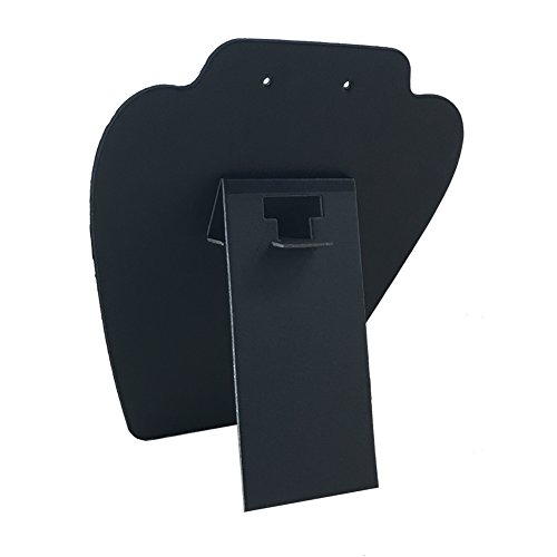 7TH VELVET 6 Pieces Black Velvet Easel Necklace & Earing Display 7 3/8" W x 8 2/8" H, Cover with Sturdy Velvet, Reinforced Bracket