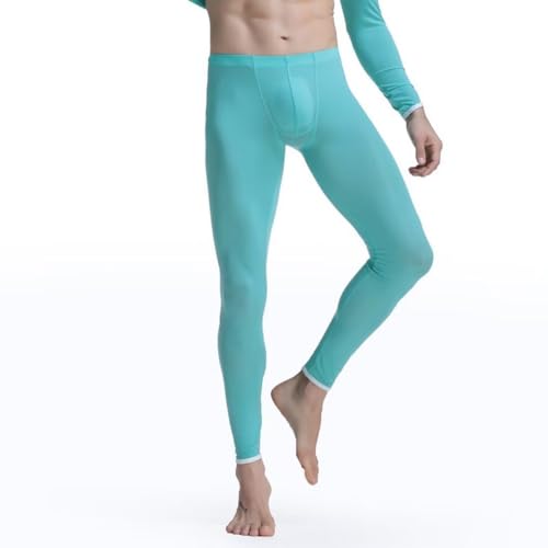 Sheer Men's Ice Silk Long Johns Pants Elastic Underwear Thin Nightwear Translucent Pajamas Bottoms Pants3