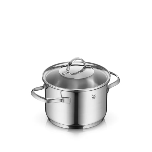 WMF Provence Plus Kochtopf klein 16cm, Glasdeckel, Fleischtopf Induktion 2l, Cromargan Edelstahl poliert, unbeschichtet, backofengeeignet