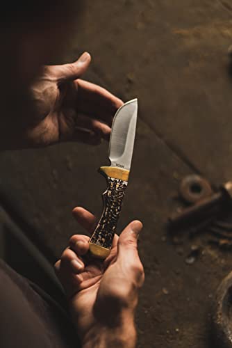 Uncle Henry 182Uh Elk Hunter Next Gen 8.4In High Carbon S.s. Fixed Blade Knife With A 3.8In Drop Point And Staglon Handle For Outdoor Survival, Camping And Hunting, Brown, One Size (1116405) #TOP2