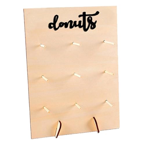 Donut Stand - Soporte de Madera con 9 Compartimentos para Donuts para Bodas, expositores Decorativos para Pasteles, Mesa de Comedor, café, Catering, Buffet | Navidad cumpleaños Fiesta Eventos
