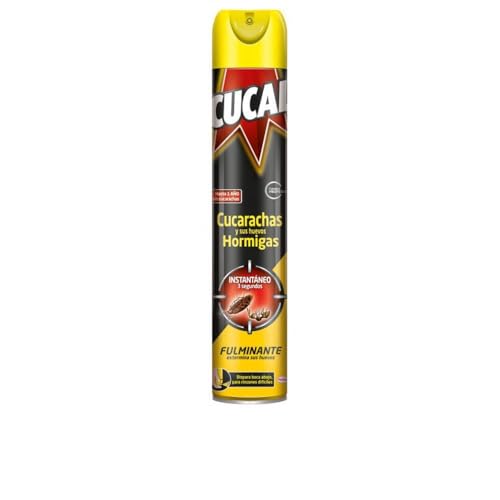 Cucal Insecticida Aerosol Fulminante contra Cucarachas, Hormigas y sus huevos (1 x 750 ml), insecticida para insectos rastreros, mata y seca en segundos, no deja residuos