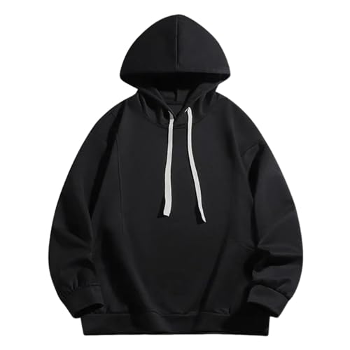 Men's Hoodie Sweatshirt Loose Long Sleeve Casual Pullover Blouse Fashion Solid Color Fall Winter Warm Sweater