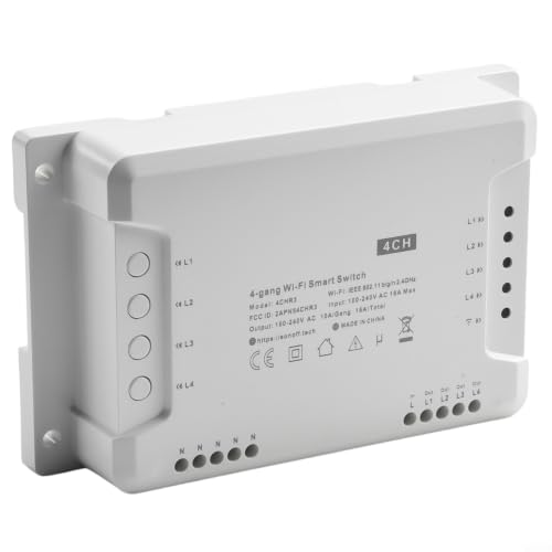 Commutateur intelligent Wi-Fi 4 canaux blanc avec 3 modes