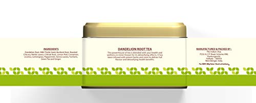 The Indian Chai – Dandelion Root Tea 50g | With 14+ Herbs | For Detox, Cleansing Liver | Supports Kidney Function and Digestive Health | Powerhouse of Antioxidants
