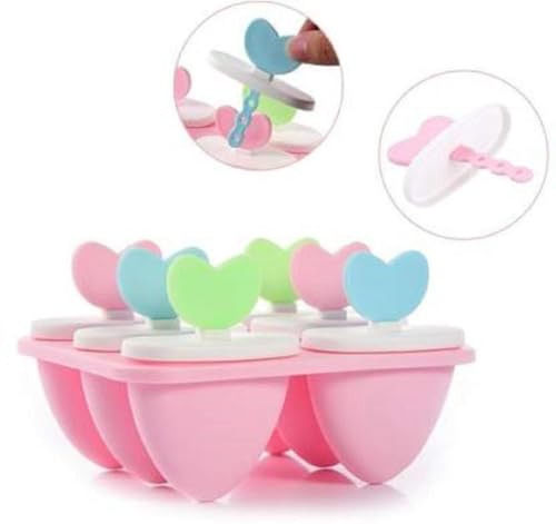 Image of 6-Piece Ice Cream and Kulfi Maker Popsicle Moulds - Multi Color BPA Free Plastic Candy Maker - Drip Free Design for Frozen Yogurt and Juice Sticks - Dishwasher Safe DIY Ice Pop Molds Set