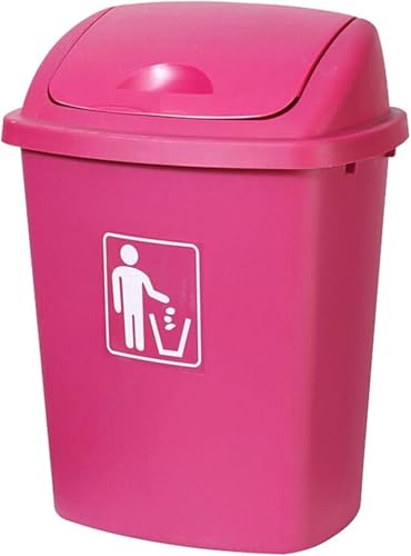 Poubelle tri 40L rouge avec couvercle basculant pour tri sélectif garage et extérieur