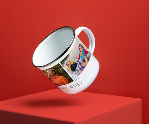 ORWO – 300 ml Emaille-Tasse bedrucken und mit Foto personalisieren | robuste Blechtasse | Emaille-Becher mit Namen | hochwertiger Druck: handmade in Germany (best moments)