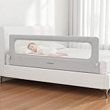 TodiNest Folding Bed Rail for Toddlers, Baby Bed Rail Guard with Reinforced Anchor Safety System, Toddler Bed Rails for King Size Beds, Twin, Full, Queen (Grey, 71