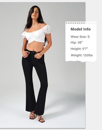 roswear Flare Jeans for Women Mid Rise Stretchy Skinny Curvy Denim Pants4