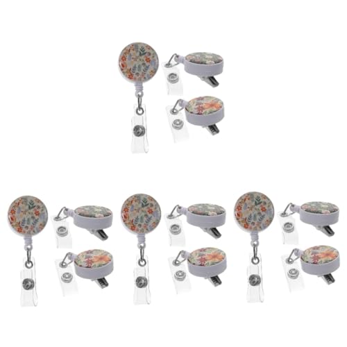 Porte-badge rétractable pratique cartes identité fleurs SHINEOFI