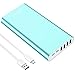 Portable Charger, BONAI 20000mah 4.0A Max Input 4 USB Output Power Bank, Aluminum Polymer External Battery Pack Travel Compatible with iPhone Charger iPod iPad Samsung Smartphone Tablet - Mint