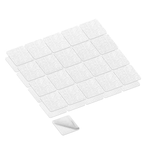 Image of KING MOUNTAIN 1x1 Inch Hook and Loop Strips, 20 Sets Nylon Self Adhesive Tape, Double Sided Strong Back Adhesive Tape and Dots for Office, Home and Crafting, Heavy Duty, White