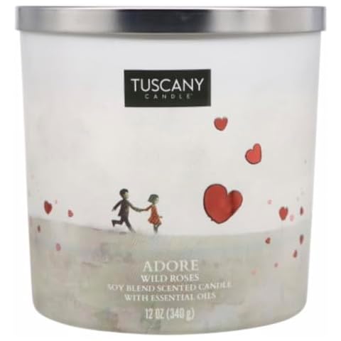 Tuscany Candle SEASONAL Adore Scented Jar Candle (12 oz) - Floral, Wild Roses & Gardenia - Carried Away Collection, Premium Satin Wax, Clean Burn, 40 Hours Cover