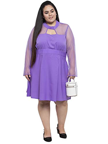 Image of Flambeur Women's Crepe Fit and Flare Knee-Length Dress