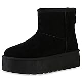  VAN HILL Damen Plateau Boots Plateau Plateau Vorne Trendy Schuhe 840486 212936 Schwarz 38
