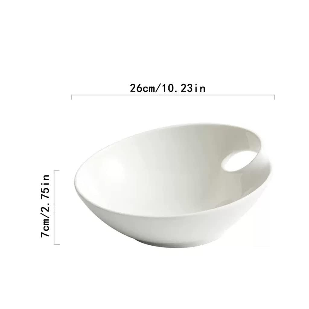 Miski do kuchni duża miska na zupę domowa ceramiczna miska sałatkowa restauracja gotowana ryba duża miska umywalkowa dwuczęściowa salaterka, biała M