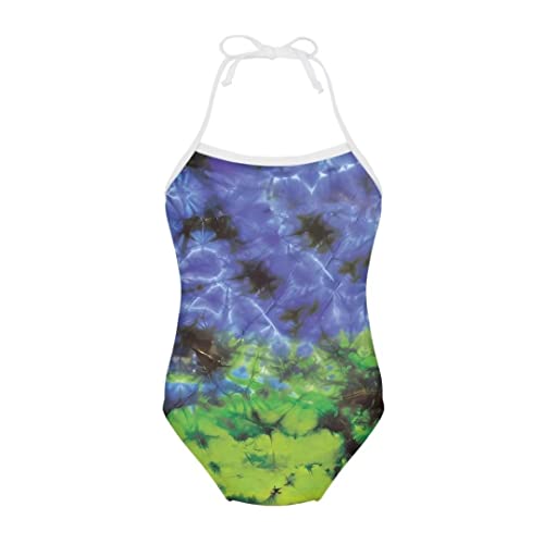Image of Pinupub Girls Cute Swimsuit One Piece Bathing Suit Sleeveless Halter Neck Swimwear Beachwear