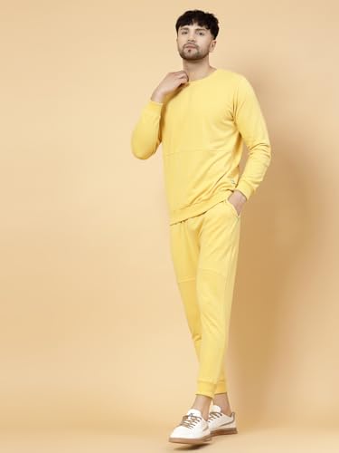 Image of Rigo Round Neck Full Sleeve Terry Track Suit For Men | Regular Fit Plus Sizes Tracksuit for Men's | Co-ord Set For Men