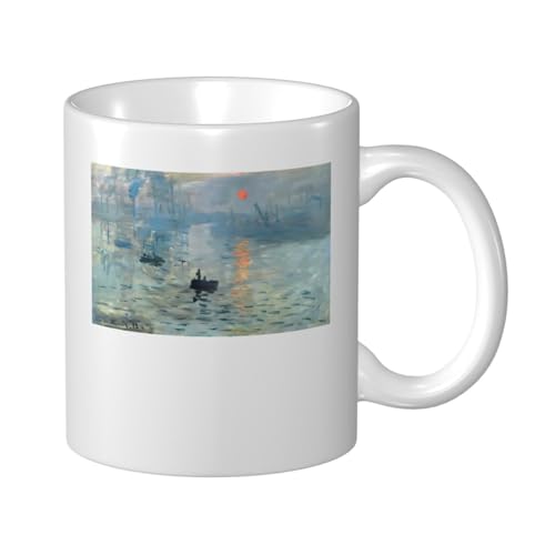 モネ 絵画 印象 日の出 マグカップ 磁器カップ コーヒーカップ ティーカップ コップ スープカップ お茶カップ 陶器 飲用カップ 食器コップ 水筒 ビールグラス マジックカップ ミルクコップ 贈り物 330ml
