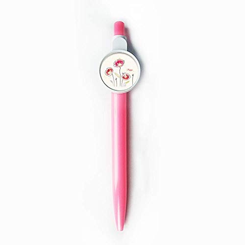 Stylo à bille rétractable coquelicot bleu anti-bavure pour gaucher