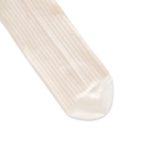 Lacoste Unisex Mid-Calf Cotton Socks, 35-38, White/Beige/Orange2