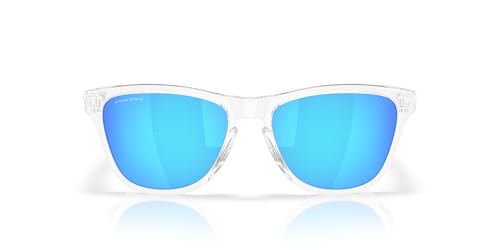 CARATTERISTICHE DEL TELAIO: OO9508 Frogskins S presenta una montatura rotonda e lucida trasparente e lenti in zaffiro prizm.
