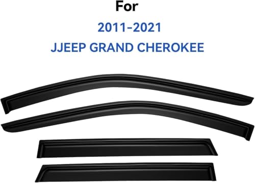 Image of Window Visors Rain Guards Shield for 2011-2021 Jeep Grand Cherokee, Out-Channel Window Vent Wind Deflectors Visors Shades for 11-21 Grand Cherokee (Not for Grand Cherokee L)