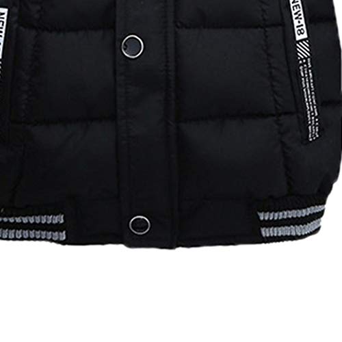 MODNTOGA Toddler Baby Boys Autumn Winter Down Jacket Coat Warm Padded Thick Outerwear Clothes Snowsuit Fleece (Black, M（12-18 Months）) - Thumbnail 4
