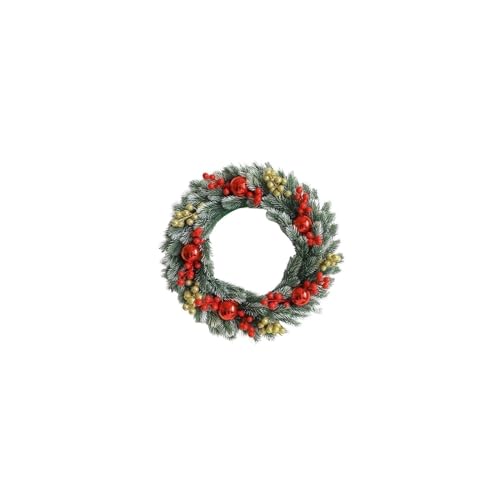 Couronne de Noël pour porte de maison décoration extérieure hivernale de 40CM 2pc