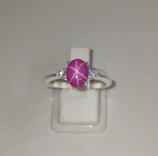 Pink Lindy Star Ring in 925 Sterling Silver Pink Ruby Ring, 6 Rays Star Gemstone, Rings Engagement2