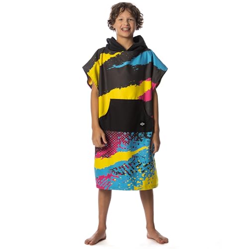 Image of Flow Changing Poncho for Kids - Microfiber Hooded Swim Towel Poncho for Boys & Girls, Perfect for Beach, Pool, or Swim - Quick Dry, Absorbent, Light Weight, and Easy to Pack (Flashback, Medium)