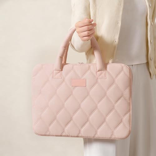 Bolsa para portátil de 16 pulgadas con elegante patrón de rombos acolchado 5