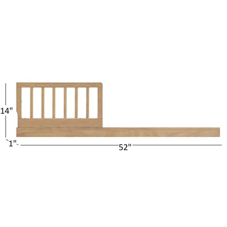 Image of Soho Baby Everlee Island Crib to Toddler Bed Guard Rail Conversion Kit, Honey Wood